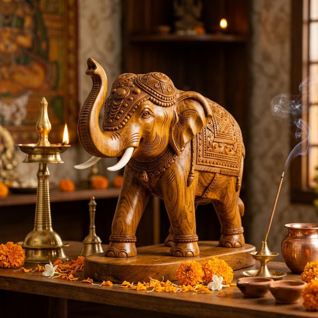 Royal Caparisoned Elephant Statue angle 3