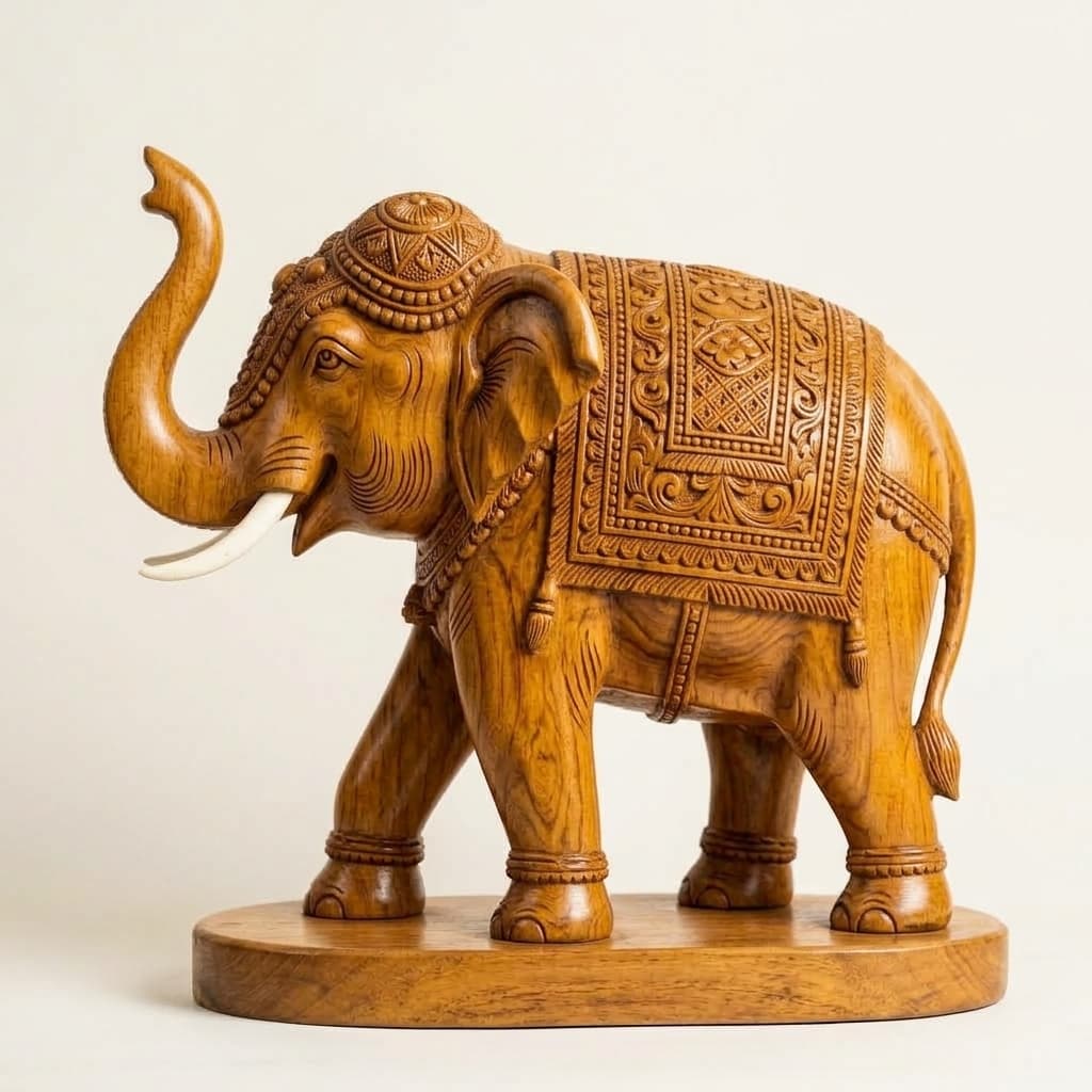 Royal Caparisoned Elephant Statue angle 2