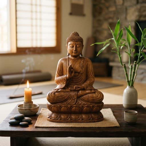 Meditating Dhyana Buddha Statue angle 3