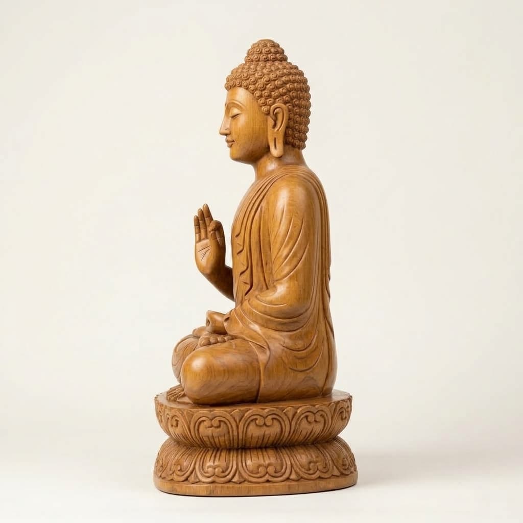 Meditating Dhyana Buddha Statue angle 2