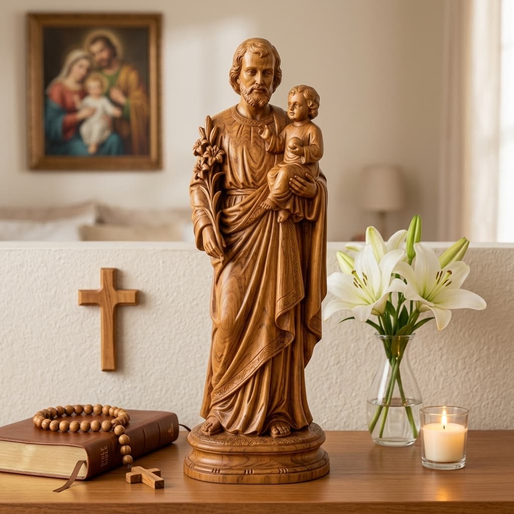 Saint Joseph with Child Jesus Statue angle 3