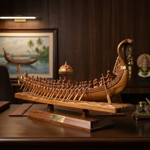 Kerala Chundan Vallam (Snake Boat with 32 Oarsmen) angle 3