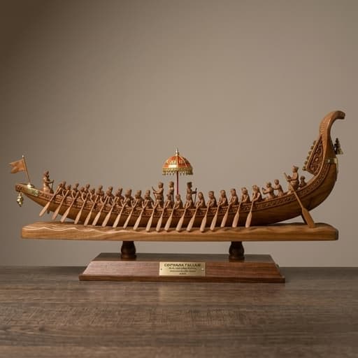 Kerala Chundan Vallam (Snake Boat with 32 Oarsmen) angle 2